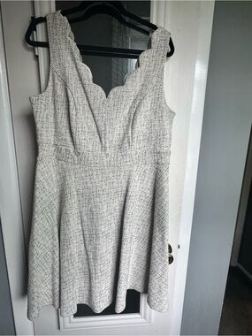 Altar’d state- A Beautiful Soul Fit-and-Flare mini Dress in Light Gray Tweed